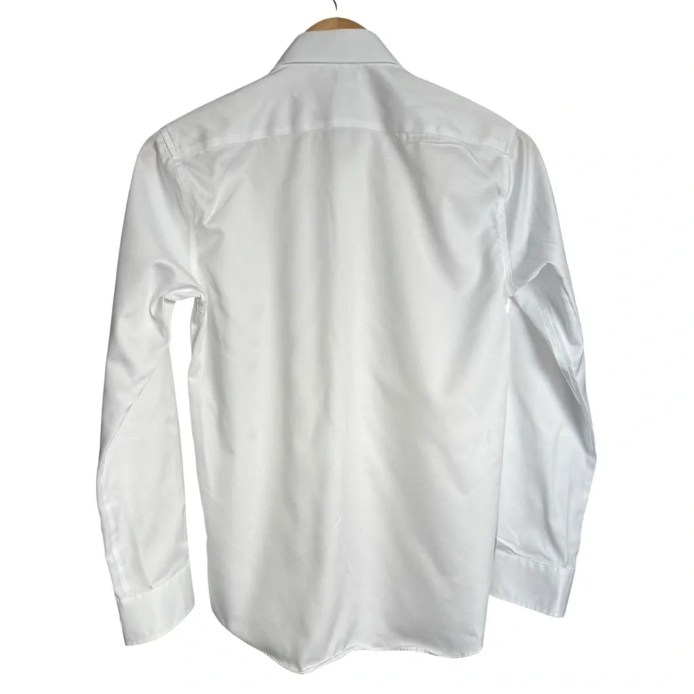 T.O. Collection Purple Label Boys 16 100% Non-Iron Dress Shirt Long Sleeve White